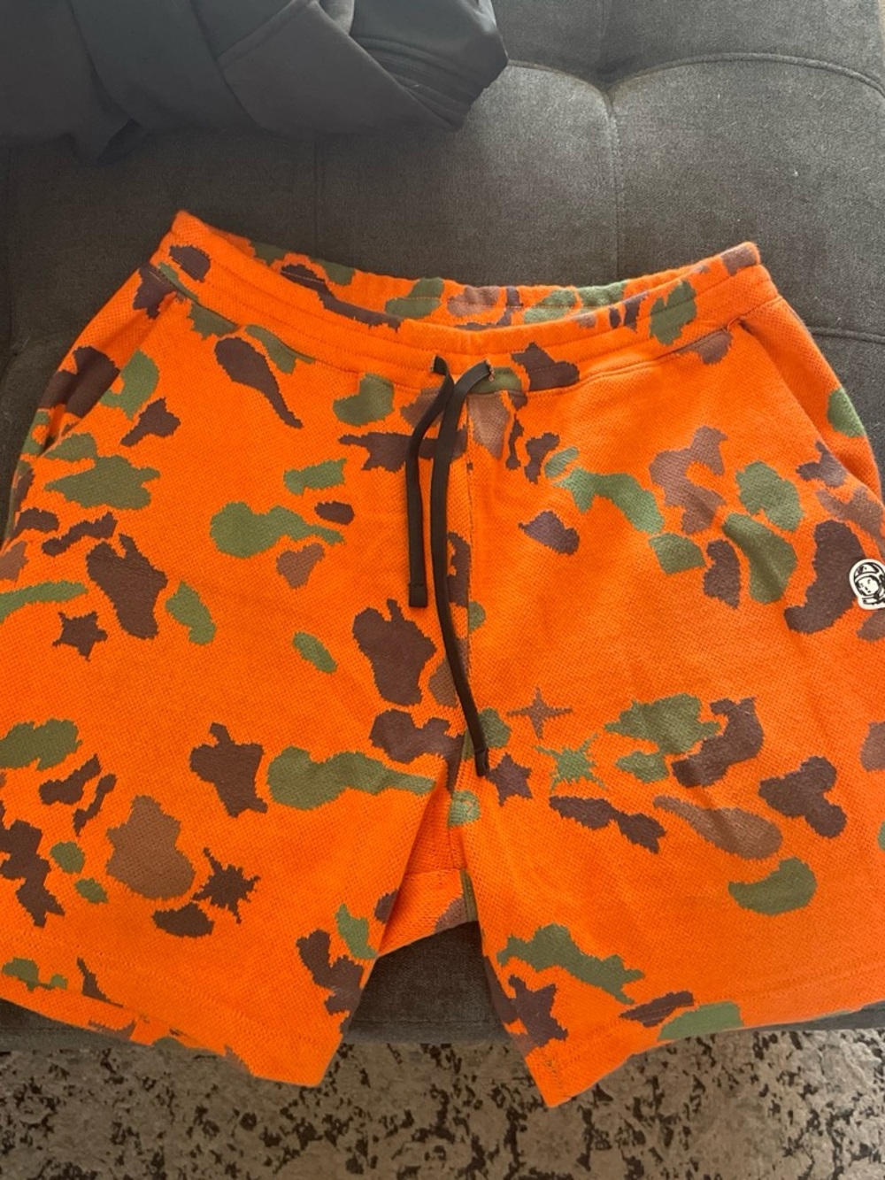 Billionaire Boys Club Orange Camo Knit Shorts with Green & Brown Accents